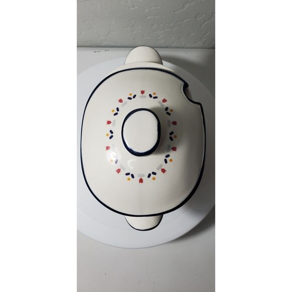 Country Borders by Sango Ceramic Soup Tureen or Gravy Boat with a lid ~Vintage~ - Picture 5 of 8